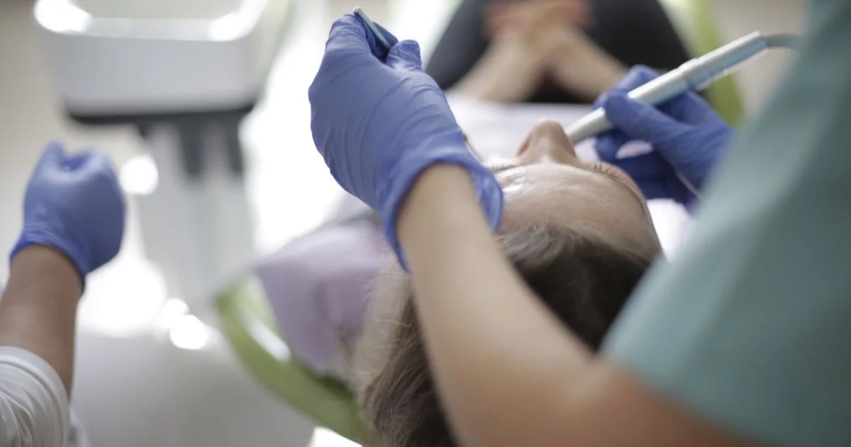Patient having a dental examination